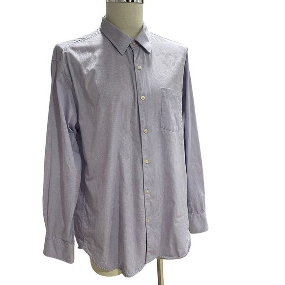 Tommy Bahama Lavender Frost Cotton Button Down Shirt Large Casual Coastal Resort - Picture 7 of 11